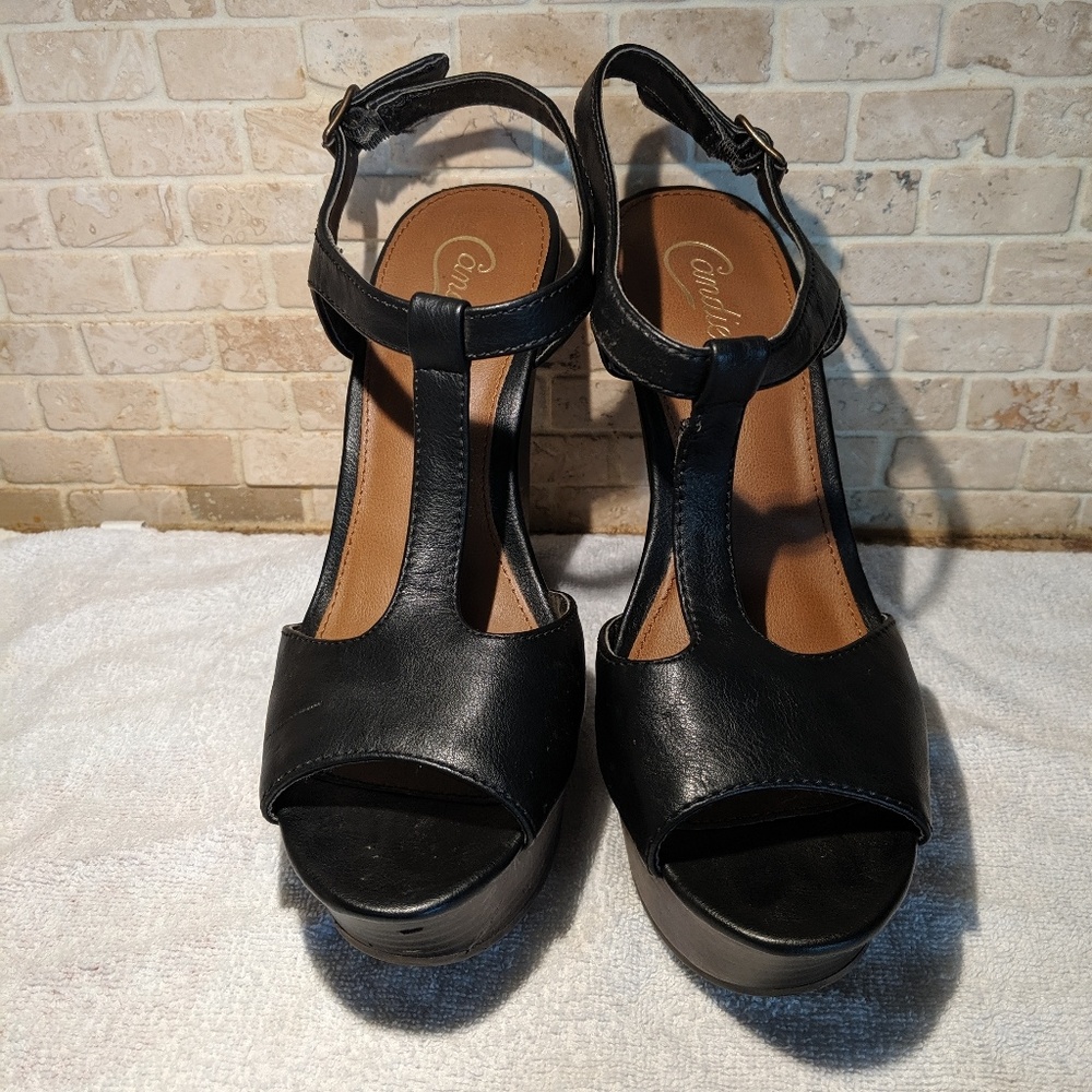 Candies Black Wedges